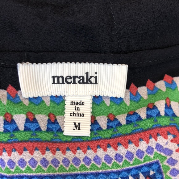 Meraki black handkerchief dress w/colorful pattern - Picture 2 of 3